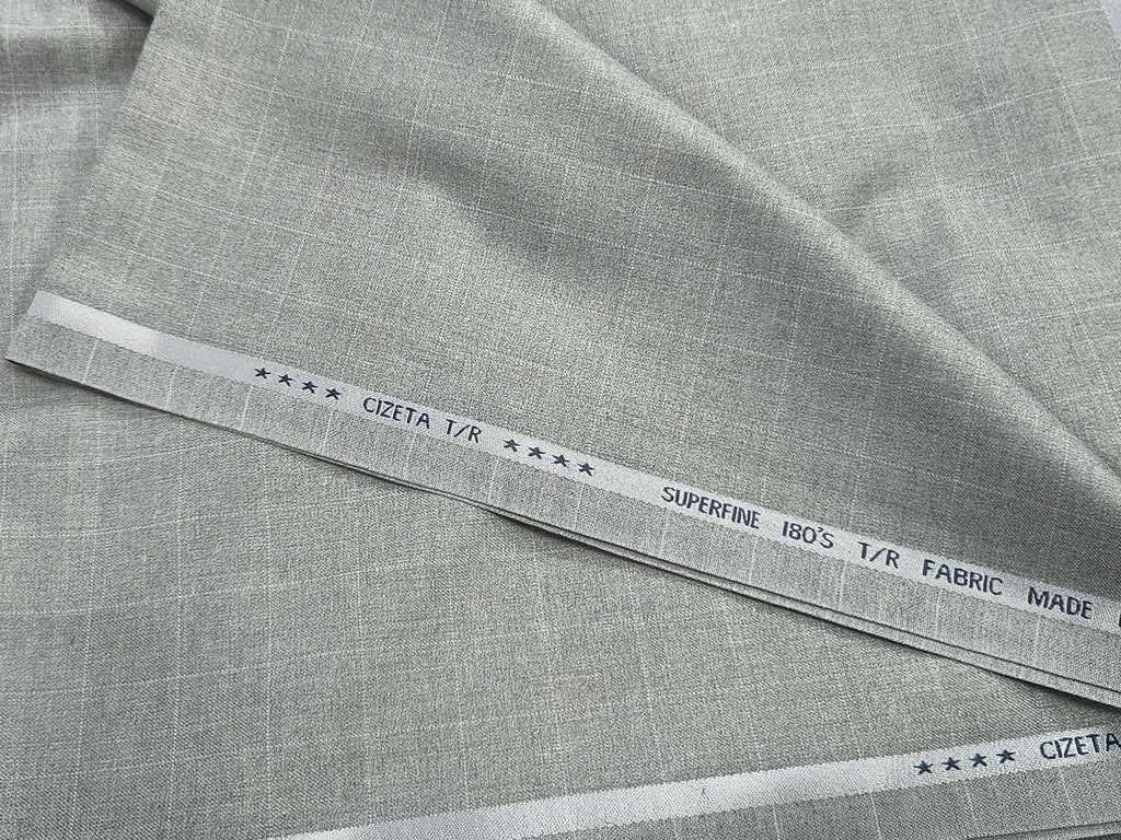 Cizeta Terry Rayon Checks Light grey unstitched fabric