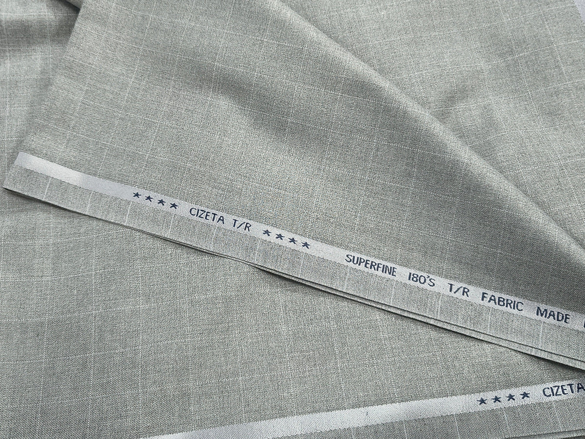 Cizeta Terry Rayon Checks Light grey unstitched fabric