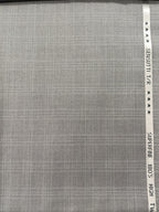 A Sensutti Light Grey Windowpane Terry Rayon Hightwist Fabric for Trousers, Blazers and Suits – Unstitched