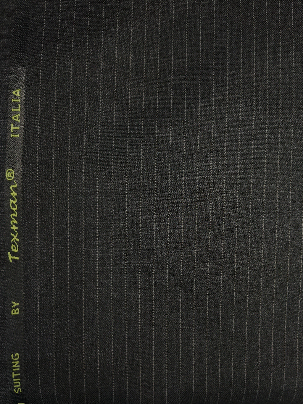 B Pinstripe Fabric – Goldrush Dark grey  Formal Wear