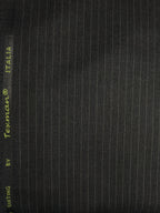 B Pinstripe Fabric – Goldrush Dark grey  Formal Wear