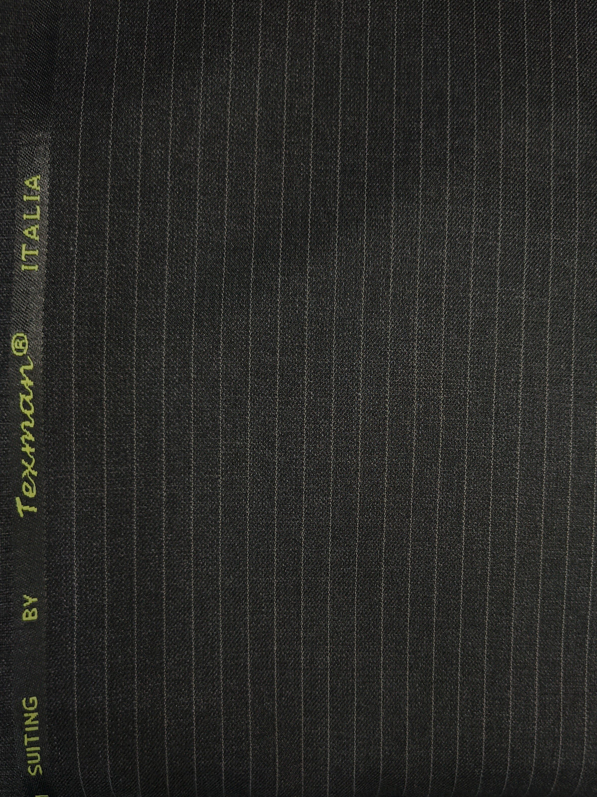 B Pinstripe Fabric – Goldrush Dark grey  Formal Wear