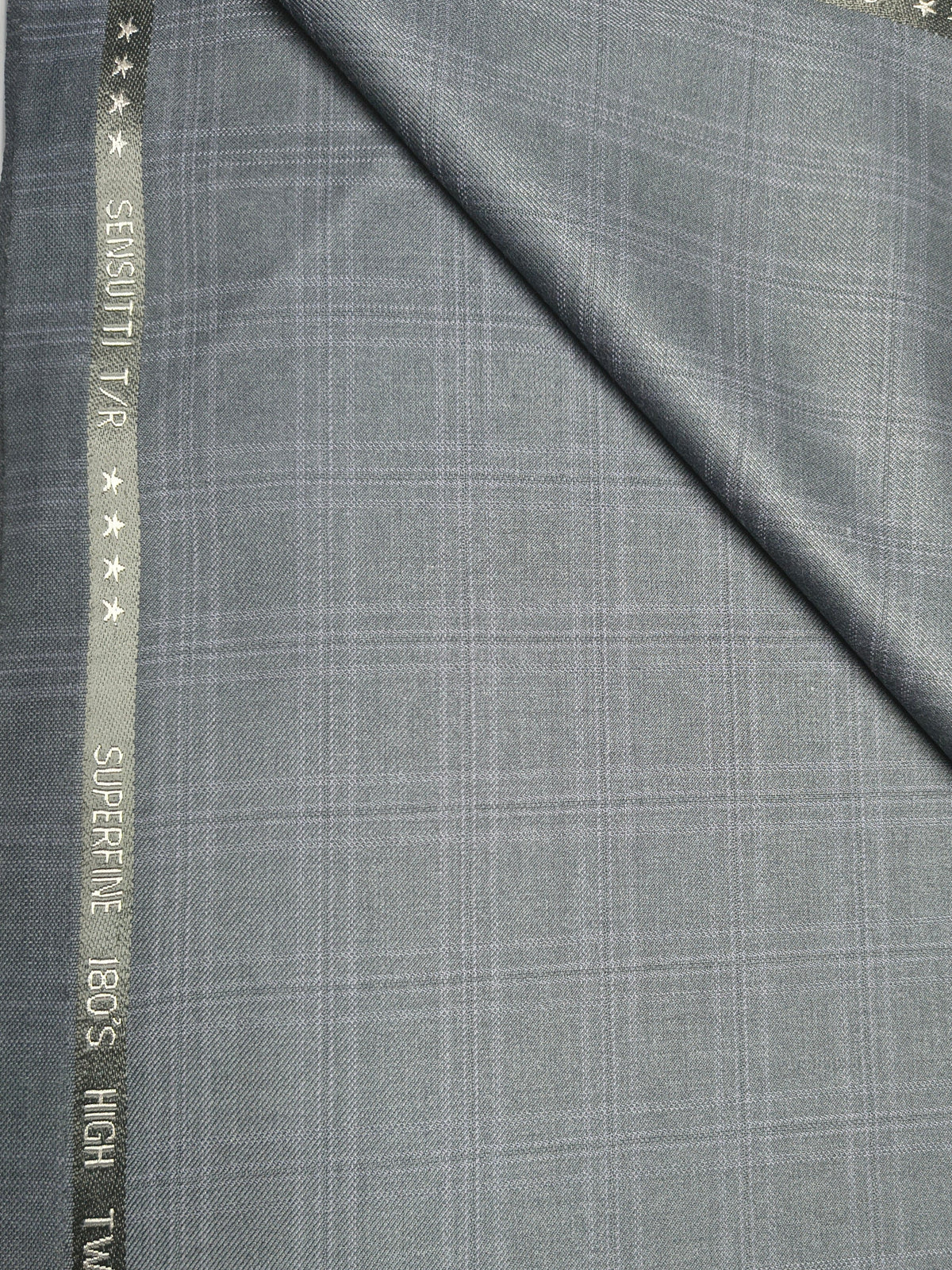 A Sensutti Grey Terry Rayon blend Unstitched Fabric Italian