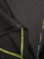 B Pinstripe Fabric – Goldrush Dark grey  Formal Wear