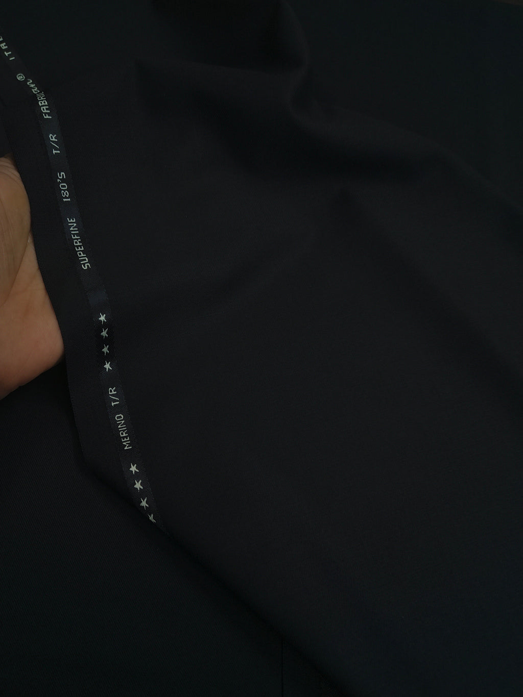 MERINO 001 TERRY RAYON JET BLACK UNSTICHED FABRIC