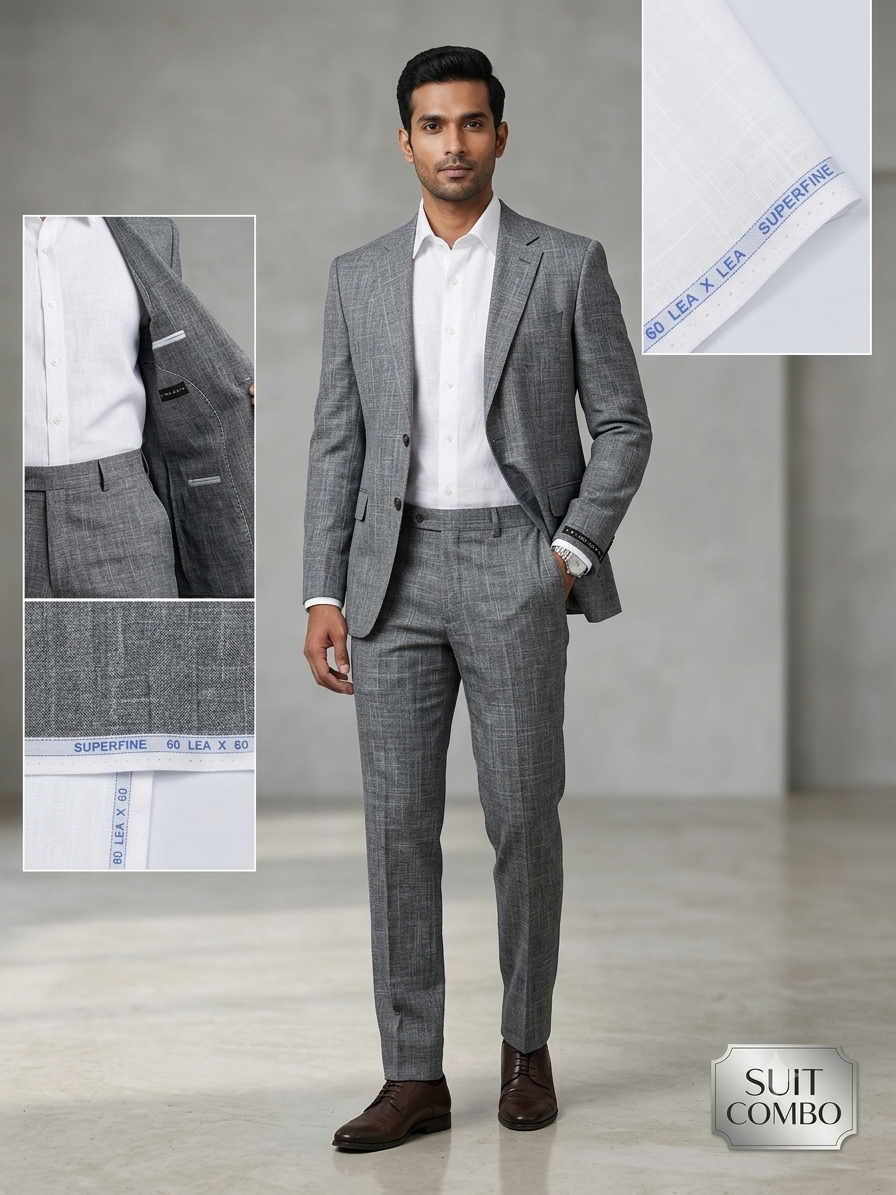 Linen shirt and Pant combo of Unstiched fabric