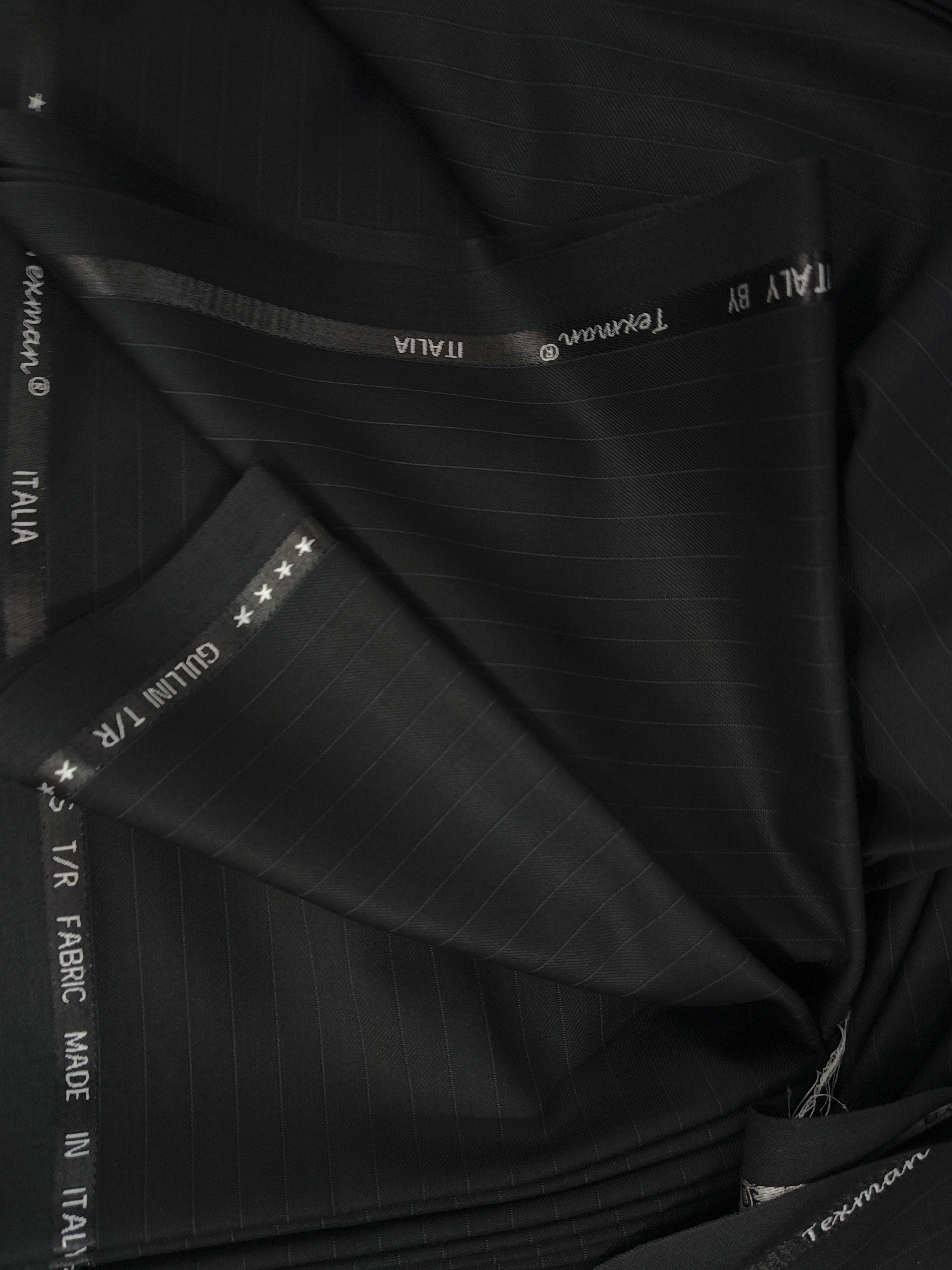 Gullini Terry Rayon Pinstripes Black Unstiched fabric