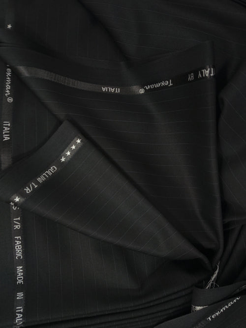 Gullini Terry Rayon Pinstripes Black Unstiched fabric