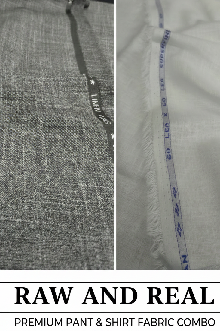 Linen shirt and Pant combo of Unstiched fabric