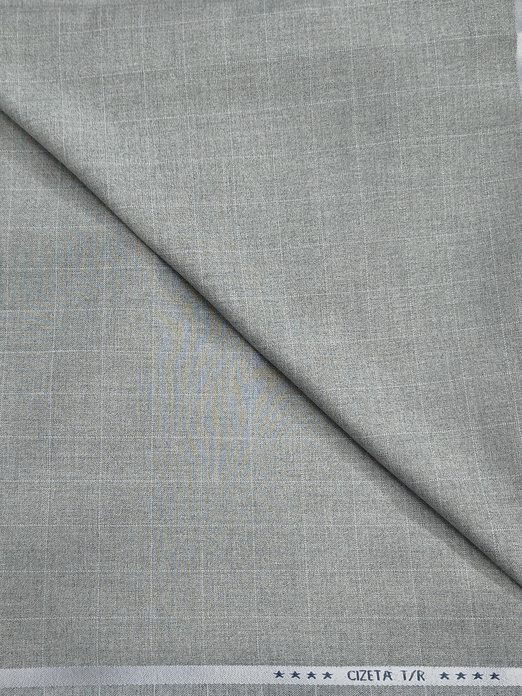 Cizeta Terry Rayon Checks Light grey unstitched fabric