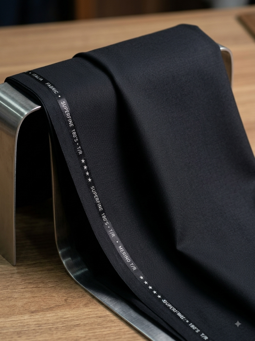Jet Black Terry Rayon Fabric – Merino Collection