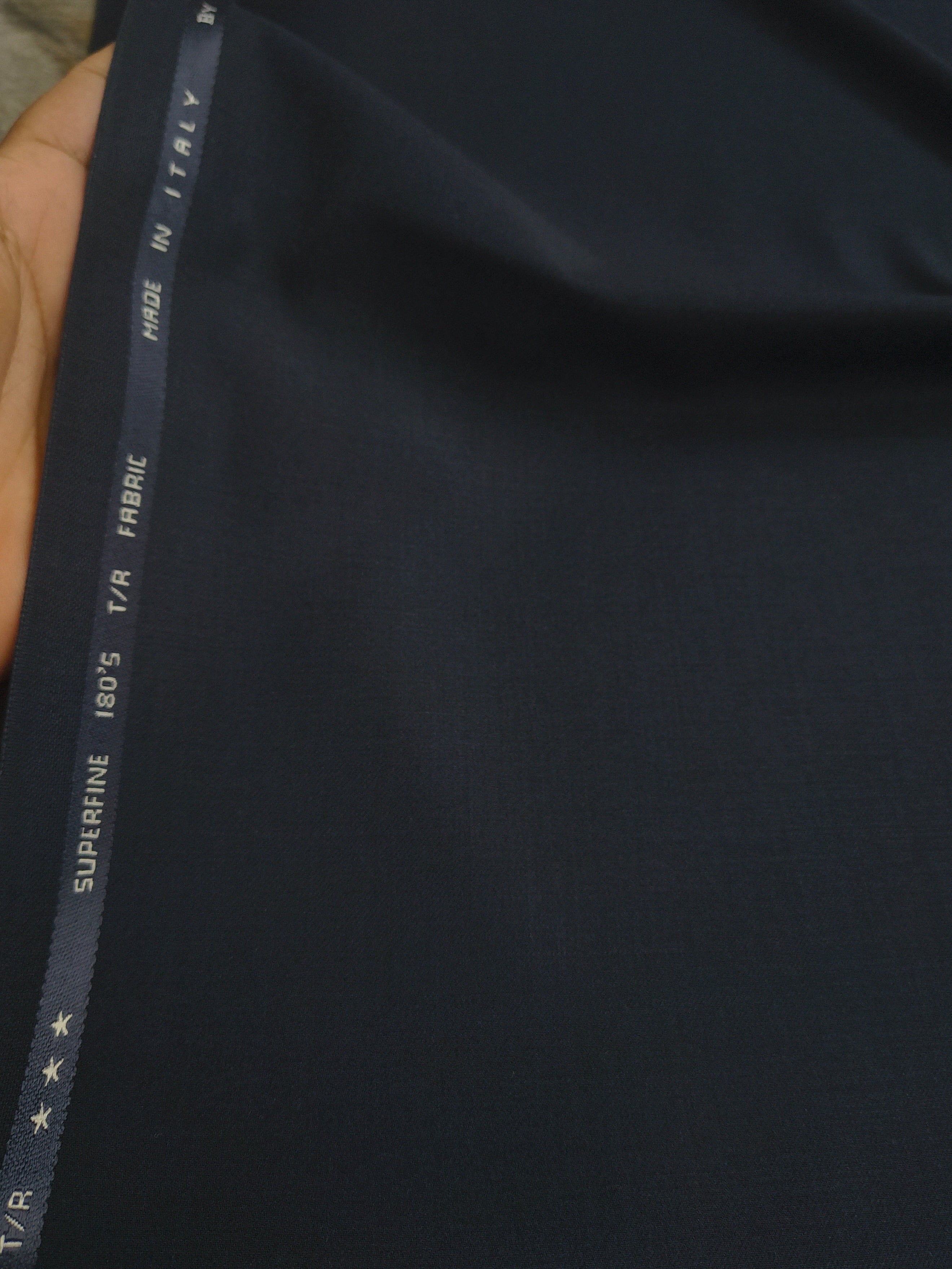 MERINO 002 TERRY RAYON NAVY BLUE CLASSIC UNSTICHED FABRIC