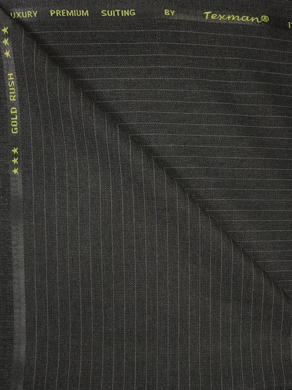B Pinstripe Fabric – Goldrush Dark grey  Formal Wear