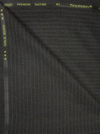 B Pinstripe Fabric – Goldrush Dark grey  Formal Wear