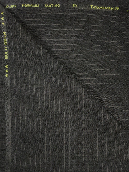 B Pinstripe Fabric – Goldrush Dark grey  Formal Wear