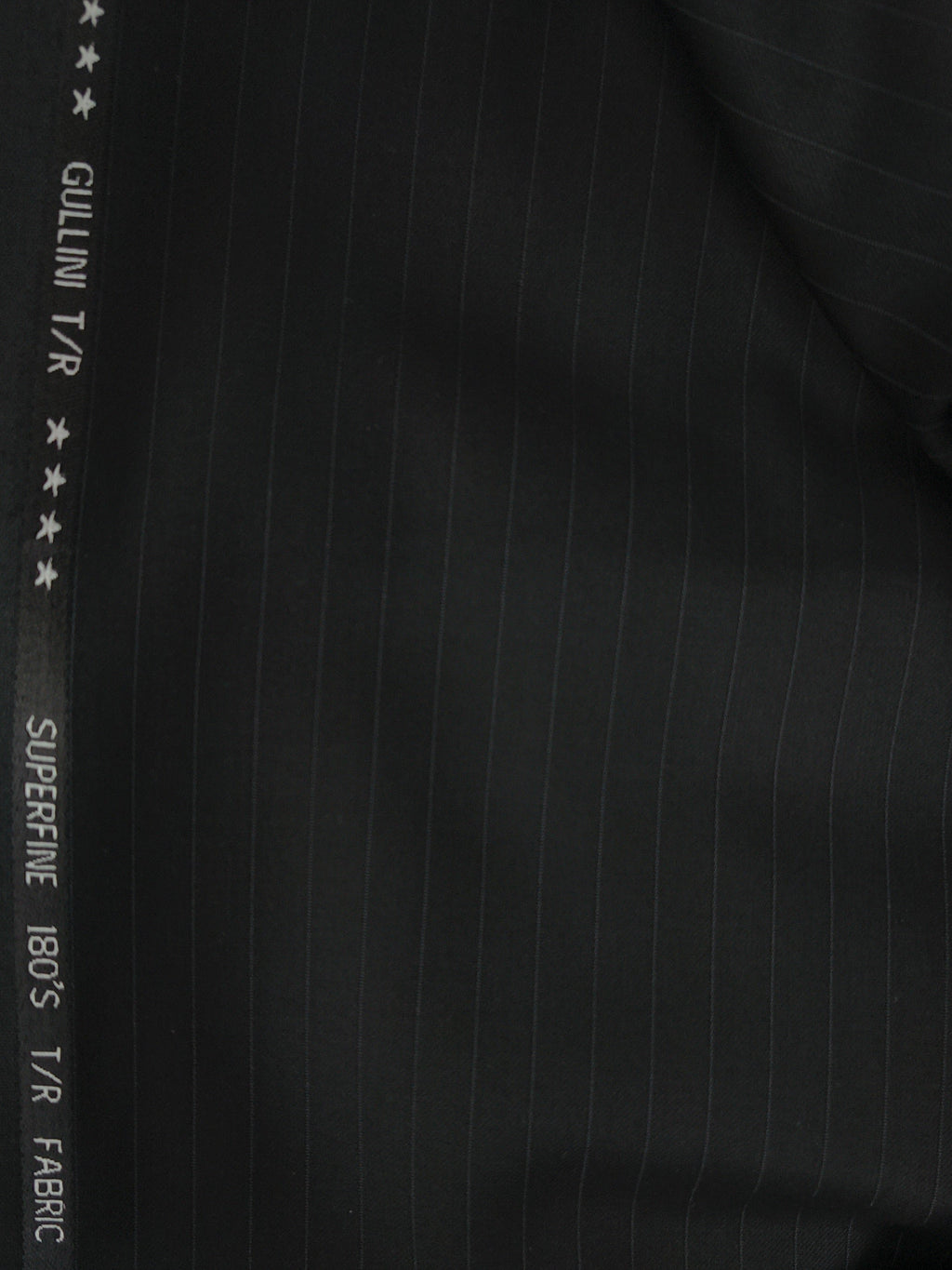 Gullini Terry Rayon Pinstripes Black unstitched fabric for trouser blazer and suits