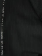 Gullini Terry Rayon Pinstripes Black unstitched fabric for trouser blazer and suits