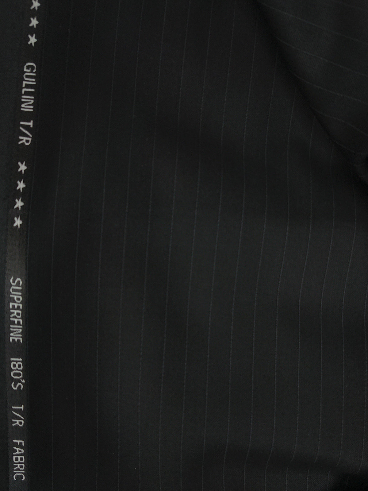 Gullini Terry Rayon Pinstripes Black unstitched fabric for trouser blazer and suits