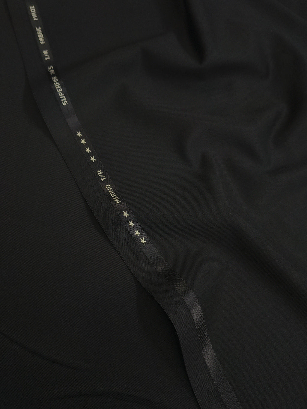 MERINO 001 TERRY RAYON JET BLACK UNSTICHED FABRIC