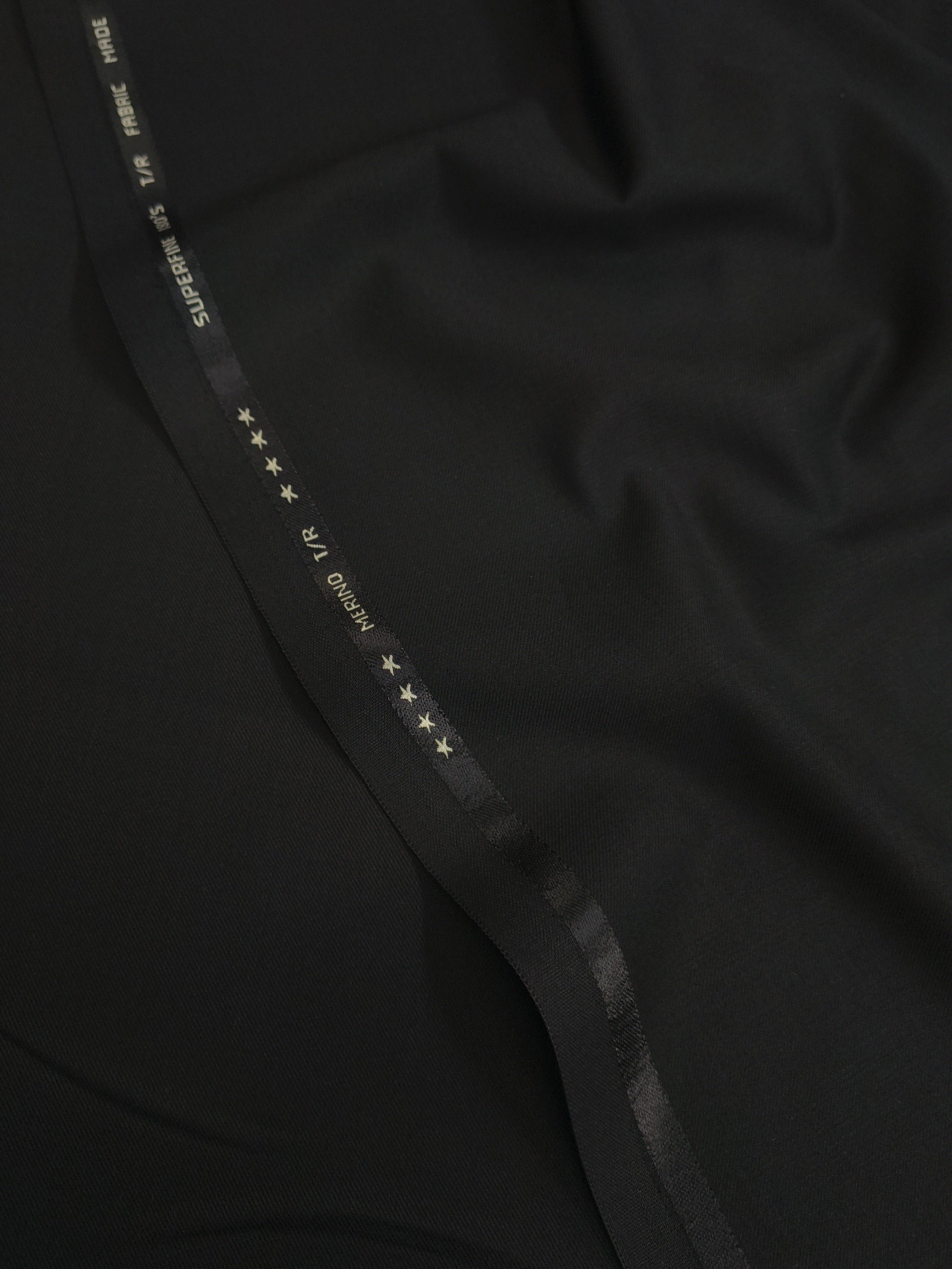 MERINO 001 TERRY RAYON JET BLACK UNSTICHED FABRIC