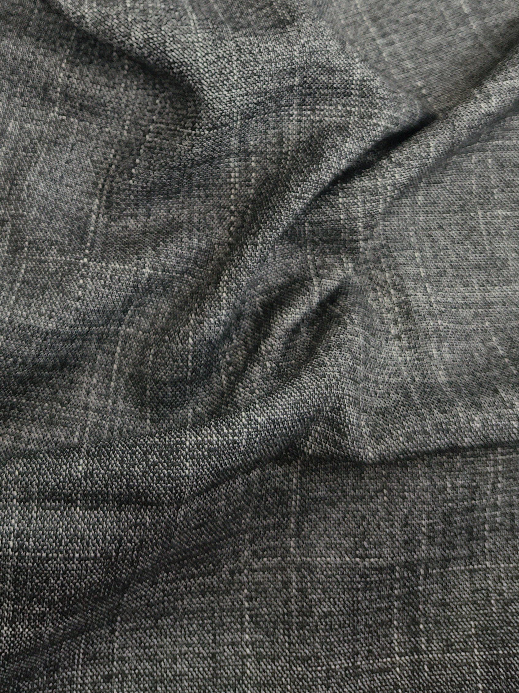 Linen Axis Grey unstiched fabric Blend linen cotton