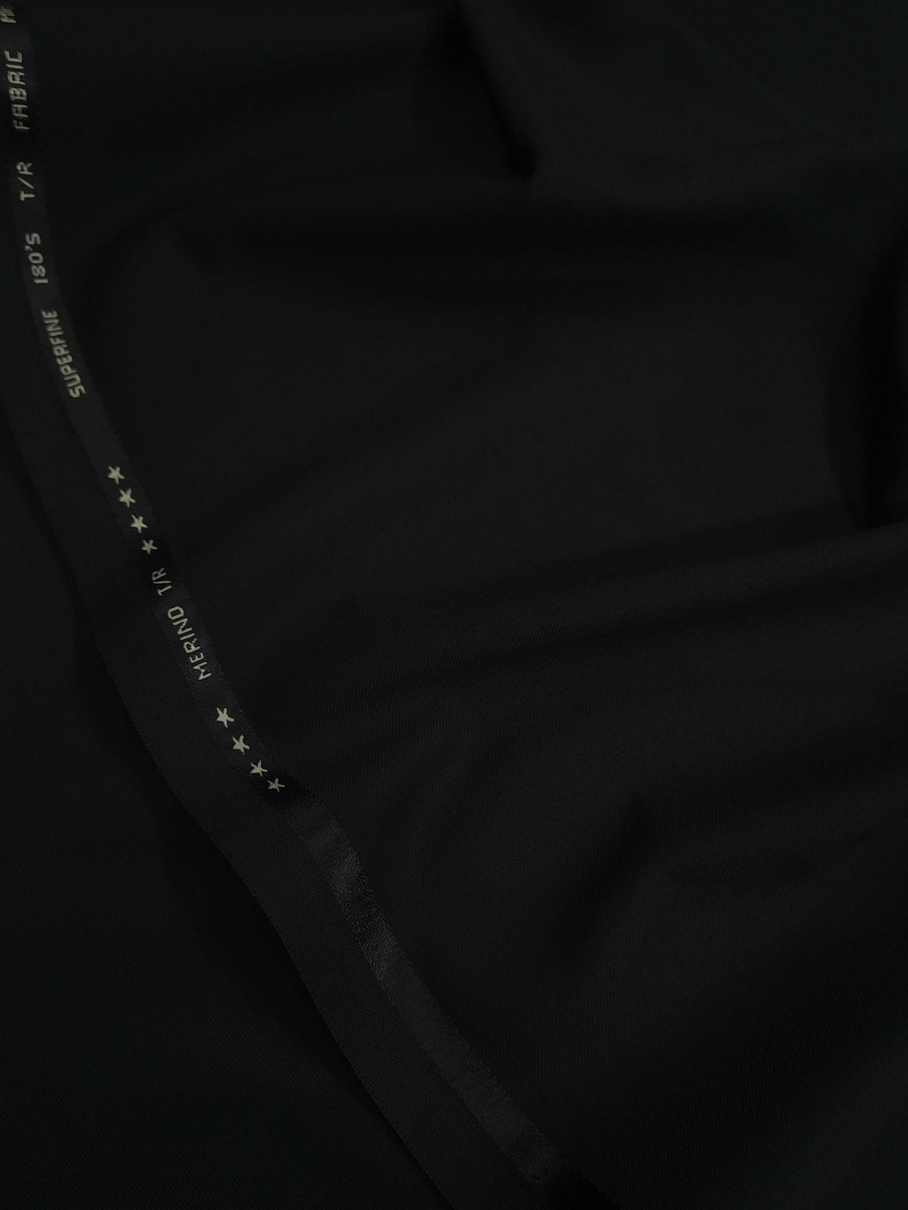 MERINO 001 TERRY RAYON JET BLACK UNSTICHED FABRIC