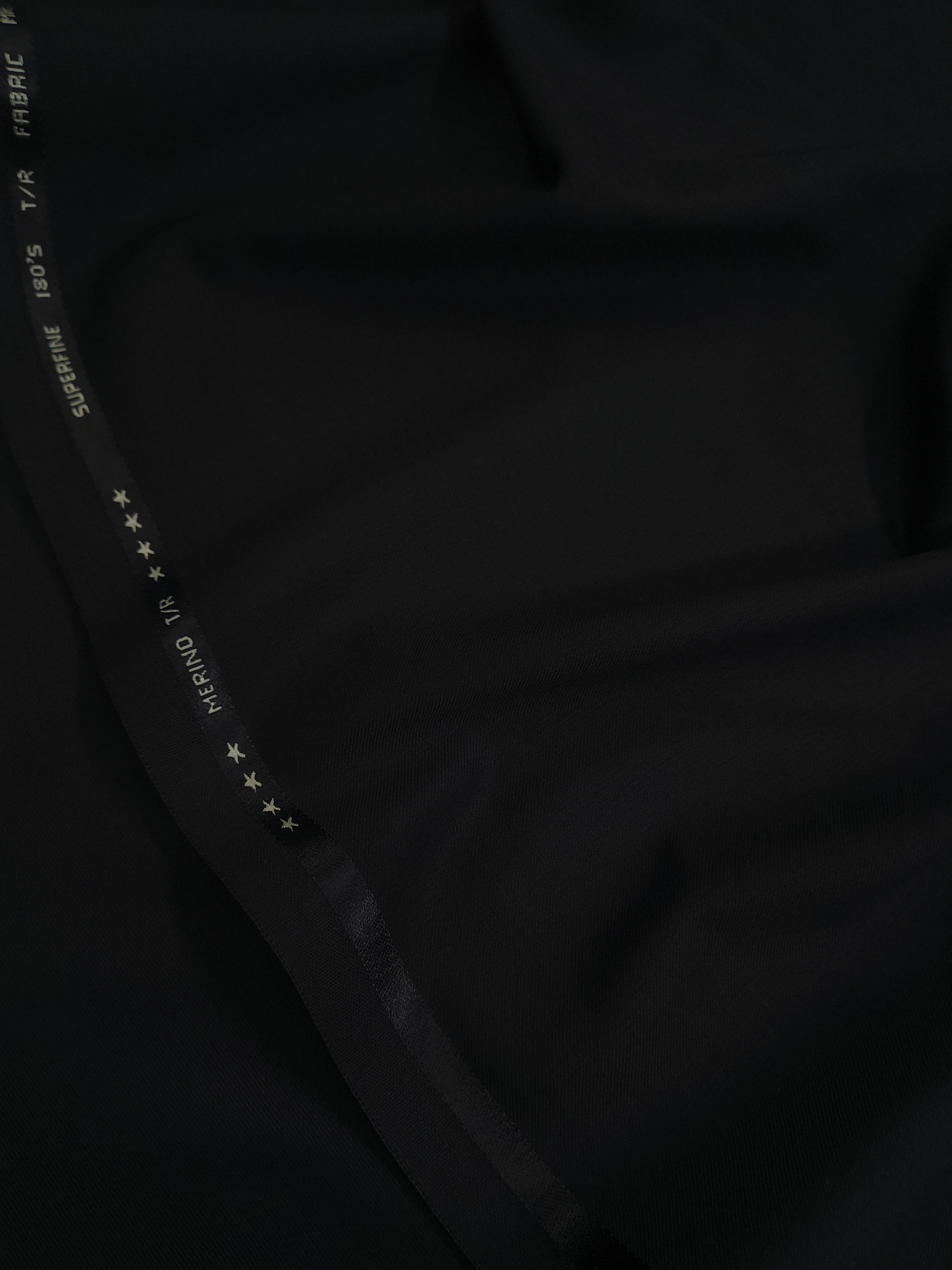 MERINO 001 TERRY RAYON JET BLACK UNSTICHED FABRIC