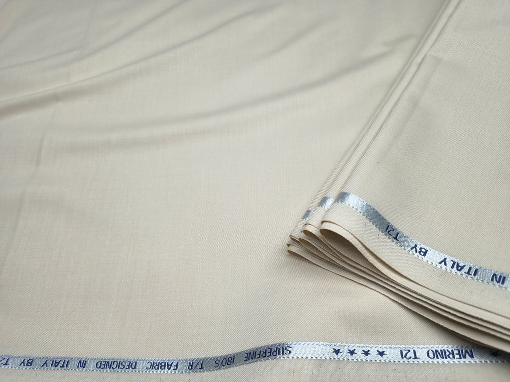 Beige Terry rayon Trousers unstitched Fabric