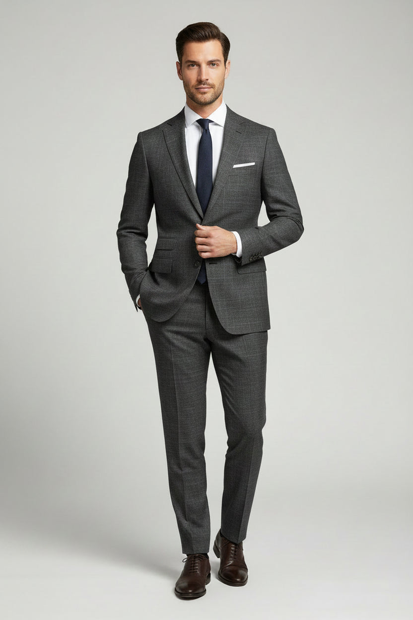 Linen Axis Grey unstiched fabric Blend linen cotton