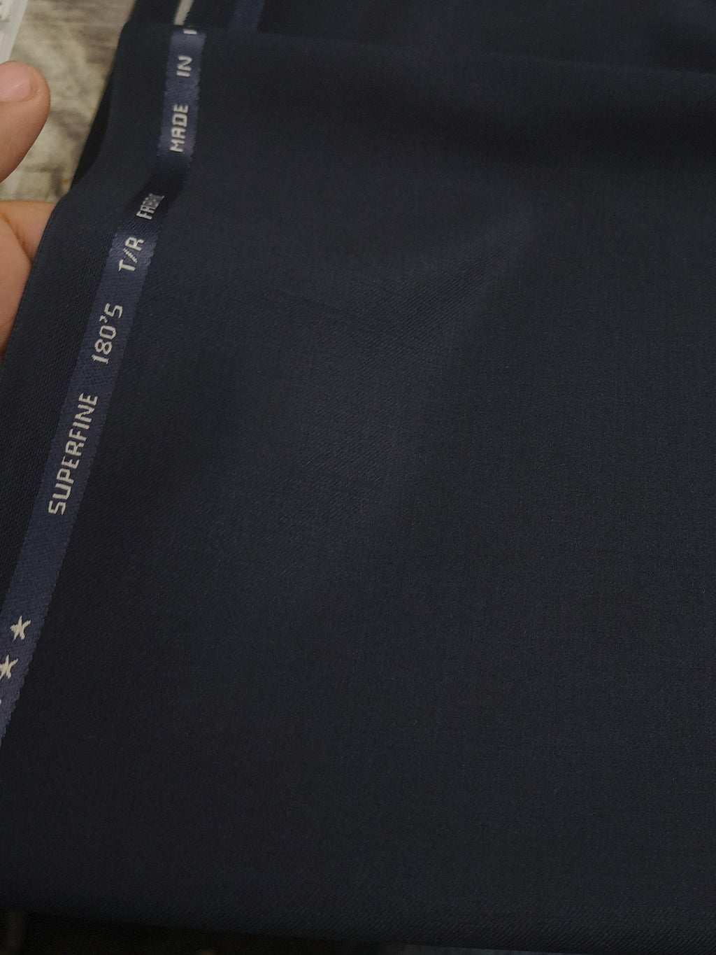 MERINO 002 TERRY RAYON NAVY BLUE CLASSIC UNSTICHED FABRIC