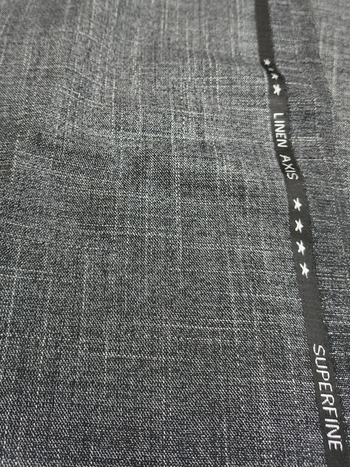Linen Axis Grey unstiched fabric Blend linen cotton