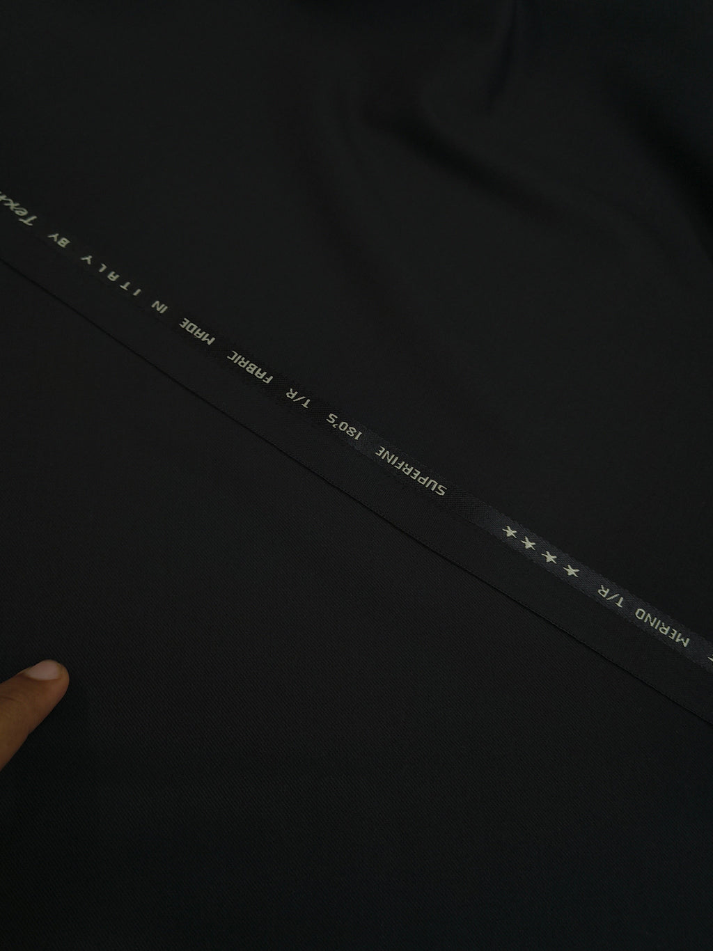 MERINO 001 TERRY RAYON JET BLACK UNSTICHED FABRIC