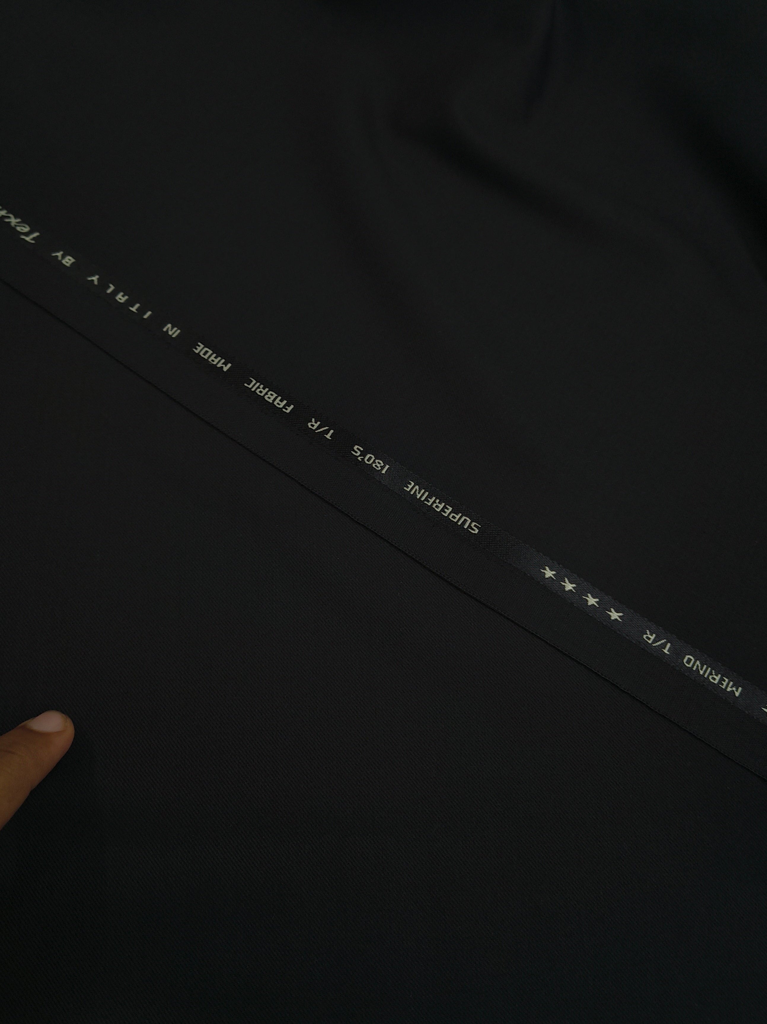 MERINO 001 TERRY RAYON JET BLACK UNSTICHED FABRIC