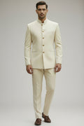 Breezer Polyviscose blend Beige Unstiched fabric
